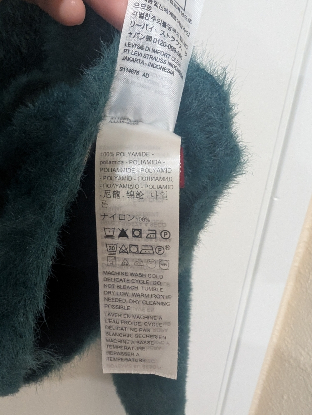 Levi's Green Fuzzy Cat Cropped Cardigan - Picture 13 of 14